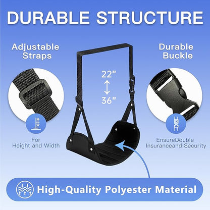 2-Pack Airplane Travel Footrest Hammock - Perfect Airplane Foot Hammock to Relax Your Feet - Travel Essentials Comfy Foot Hanger Plane Footrest for Long Trip