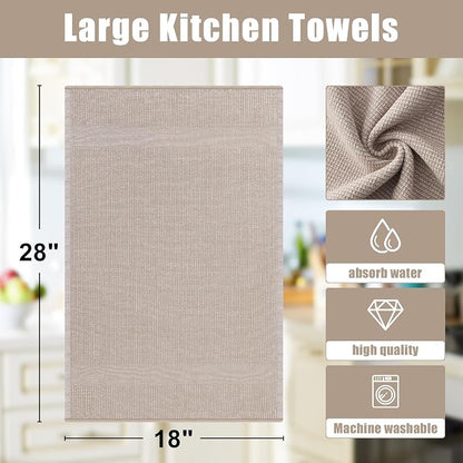Homaxy Premium Kitchen Towels, Large Cotton Kitchen Hand Towels, Flat and Terry - Image 9