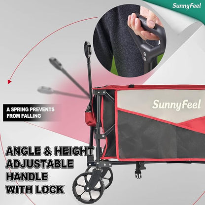 SunnyFeel Heavy Duty Collapsible Outdoor Utility Wagon Cart 400LB Capacity - Image 4