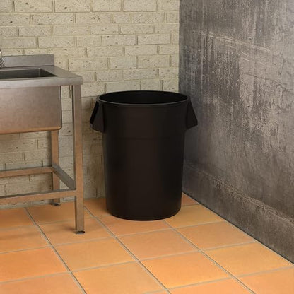 55 Gallon Black Round Commercial Trash Can - Image 4