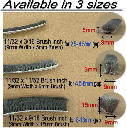 Weather Stripping Brush for Sliding Windows/Doors Frame Side, Pile Self - Image 3