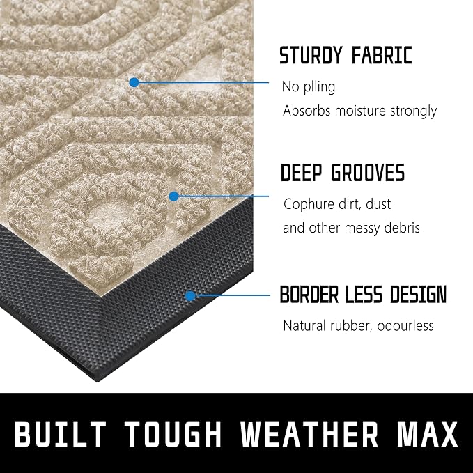 Yimobra Door Mat, Outdoor Indoor Entrance Welcome Mat, Heavy Entry Front Door - Image 5