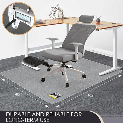 Kuyal Office Chair Mat for Carpet, 48x60 Clear Heavy Duty Computer Chair Mat - Image 2