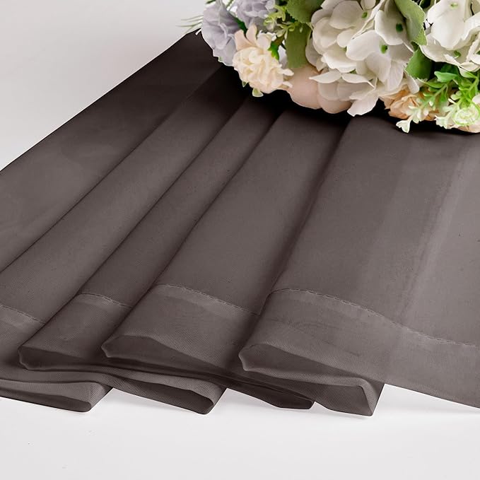 Chyhomenyc Chocolate Brown Sheer Curtains 72 Inch Length 2 Panels, Light Filtering Soft Airy Rod Pocket Voile Window Curtain Drapes for French Door Bedroom Living Room, Each 42Wx72L Inches