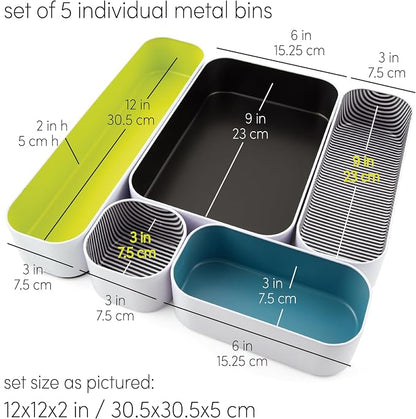 Three by Three Seattle 5 Piece Metal Organizer Tray Set - Image 2