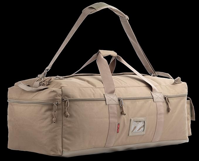 Large Military Duffle Bag Tactical Gear Load Out Bag Deployment Cargo Bag Travel Sports Equipment Duffel Luggage Bag with Backpack Straps 90L