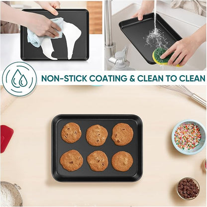 E-far Baking Sheet Set of 2, 10.5" x 8" x 1" Cookie Sheet Pan - Image 5