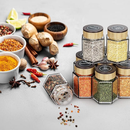 Vetacsion Set of 18 Magnetic Glass Spice Tins - Image 4