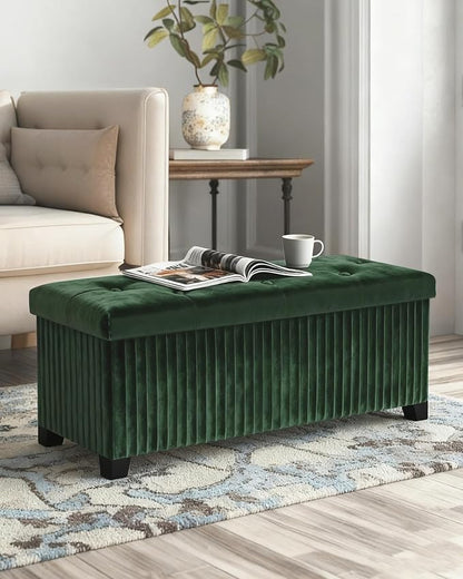 Storage Ottoman Bench, 43 Inch Foldable Ottoman - Image 2