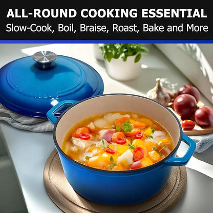 Mueller 6qt Enameled Cast Iron Dutch Oven, Heavy-Duty Casserole and Braiser Pan - Image 7