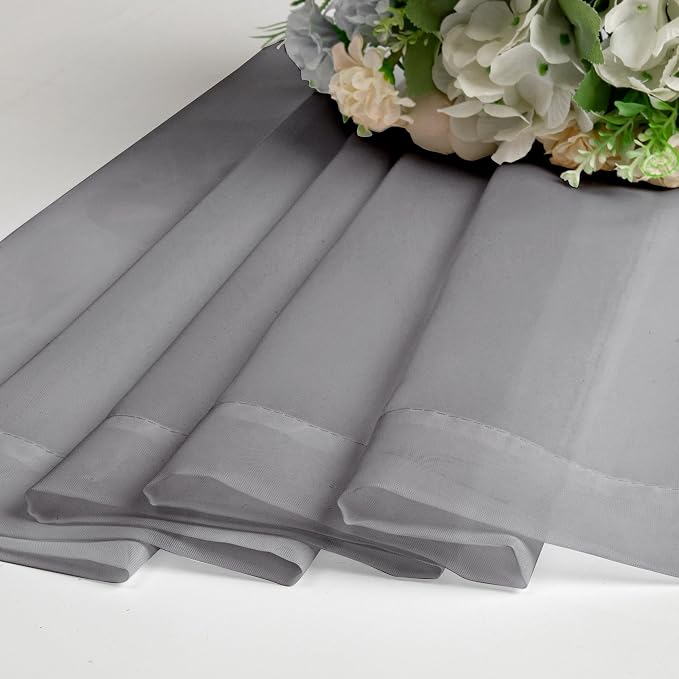Chyhomenyc Sheer Grey Curtains 84 inches Long 2 Panels Set, Lightweight Solid - Image 9