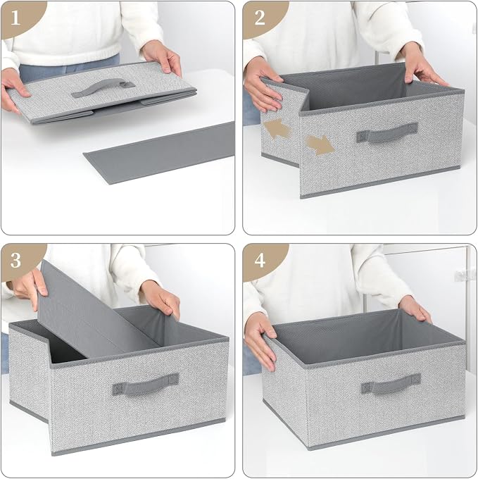 Storage Baskets, 15.7 Inch Woven Fabric Bins, Storage Cubes - Image 9