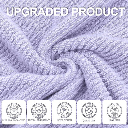 Washcloths for Showering, Thick Cotton Washcloths for Face, Lavender Face Towel - Image 2