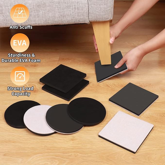 Ezprotekt 5" Square Felt Furniture Movers Sliders - Image 3