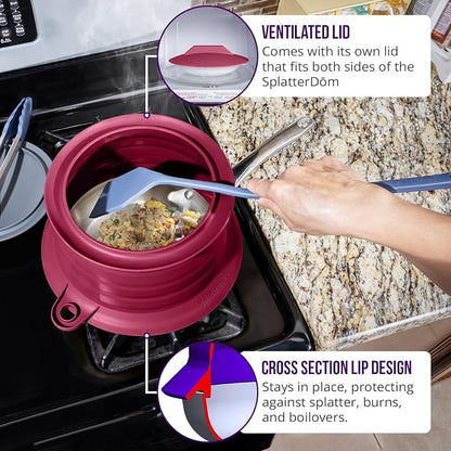 L.I.Q Silicone Splatter Guard – Fits 8 and 10 Inch Pots – Microwave Safe and - Image 5