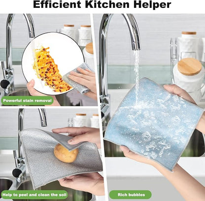 10pcs Non Scratch Wire Dishcloth Multipurpose Wire Dishwashing Rag - Image 4