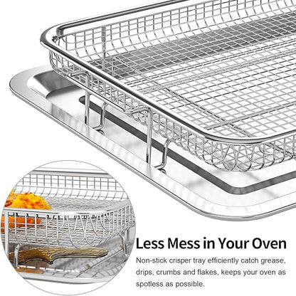 Air Fryer Basket, OPENICE 2 Set Air Fryer Pan and Crisper Tray - Image 4