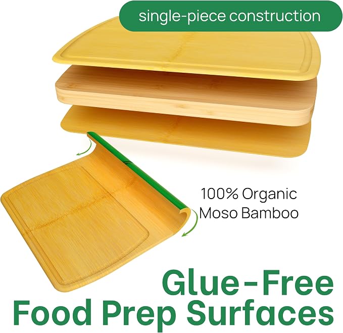 Greener Chef 20 Inch Bamboo Cutting Board Featuring Super-Sized Glue-Free - Image 2