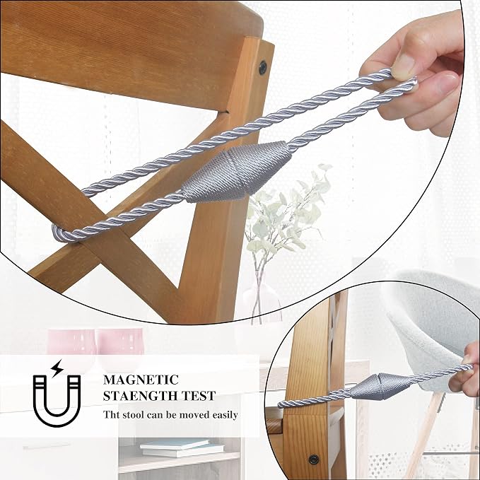 2 Pack Magnetic Curtain Tiebacks Rope Modern Handmade Curtain Tie Backs - Image 4