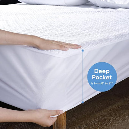 Hanherry 100% Waterproof Mattress Protector California King Size, Mattress Pad - Image 4