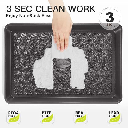 HONGBAKE Nonstick Baking Sheet Pan Set of 3, Cookie Sheets - Image 6