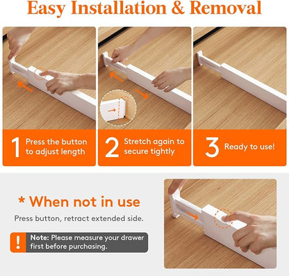 Lifewit 10 Pack Kitchen Drawer Dividers 2.36" High, Plastic Expandable - Image 6