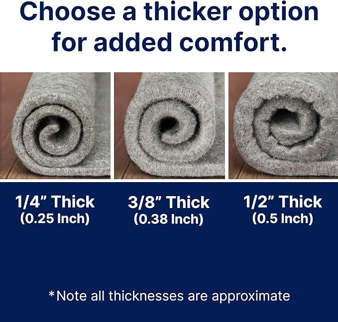 RUGPADUSA - Eco-Plush - 10'x13' - 1/2" Thick - 100% Felt - Luxurious Cushioned - Image 7
