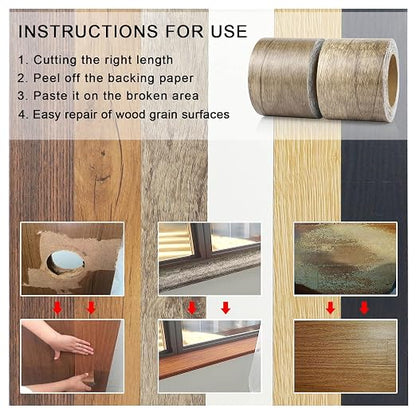BOMEI PACK Wood Grain Repair Tape, Self Adhesive Repair Patch - Image 9