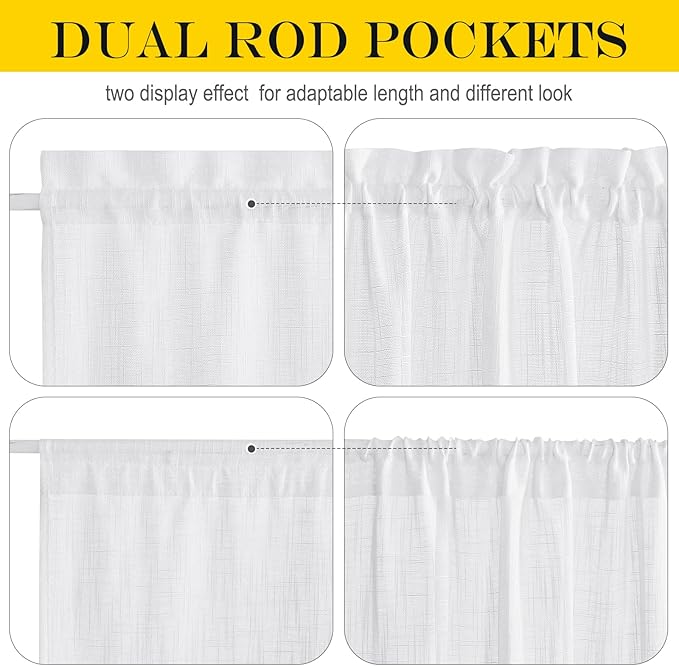 NICETOWN Lined Look Door Panel - Semitransparent Voile Window Curtain Panel Semi Sheer for Patio/Sliding Glass Door with One Bonus Tieback, 52" Width by 72" Length, White
