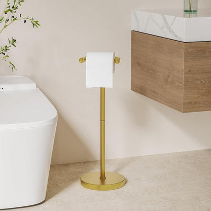 Toilet Paper Holder Stand, Modern Bathroom Free Standing Toilet Paper Roll - Image 2