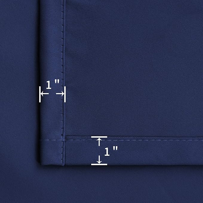 BGment Navy Blue Blackout Curtains for Short Window 34 x 45 Inch - Short Thermal Insulated Drapes with Rod Pocket Small Blinds for Kitchen Rv Camper Bathroom Window, 2 Panels