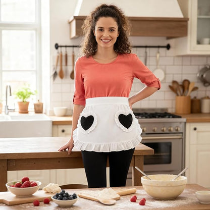 CRB Fashion Waist Apron Kitchen Cooking Restaurant Cotton Bistro Half Aprons - Image 4