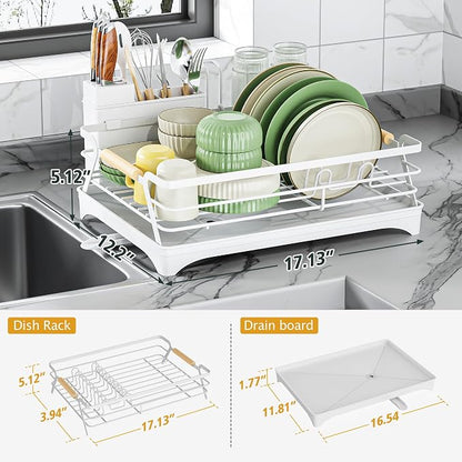 Epicano Dish Drying Rack for Kitchen Counter, Space-Saving Dish Rack, Rustproof - Image 5