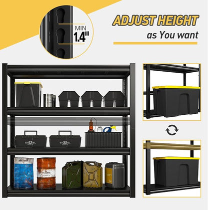 Raybee 40" W Garage Shelving Heavy Duty Storage Shelves 56.9" H Metal Shelving - Image 8