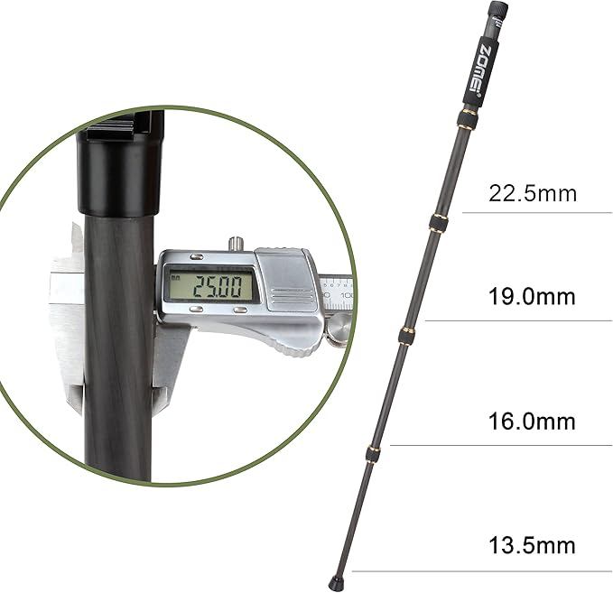 ZOMEI Z669C Carbon Fiber Portable Tripod with Ball Head Compact Travel for Canon,Sony, Nikon, Samsung, Panasonic, Olympus, Kodak, Fuji, Cameras and Video Camera