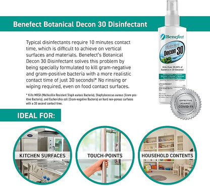 Benefect Botanical Decon 30 Disinfectant Cleaner, 4 oz. Spray Bottle, Light - Image 3