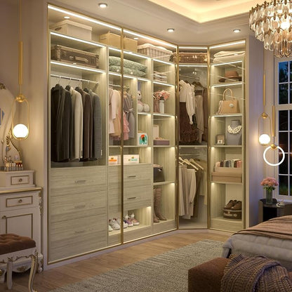 Corner Closet System with 5 Drawers, Closet Organizer System with 15+Shelvess & - Image 3