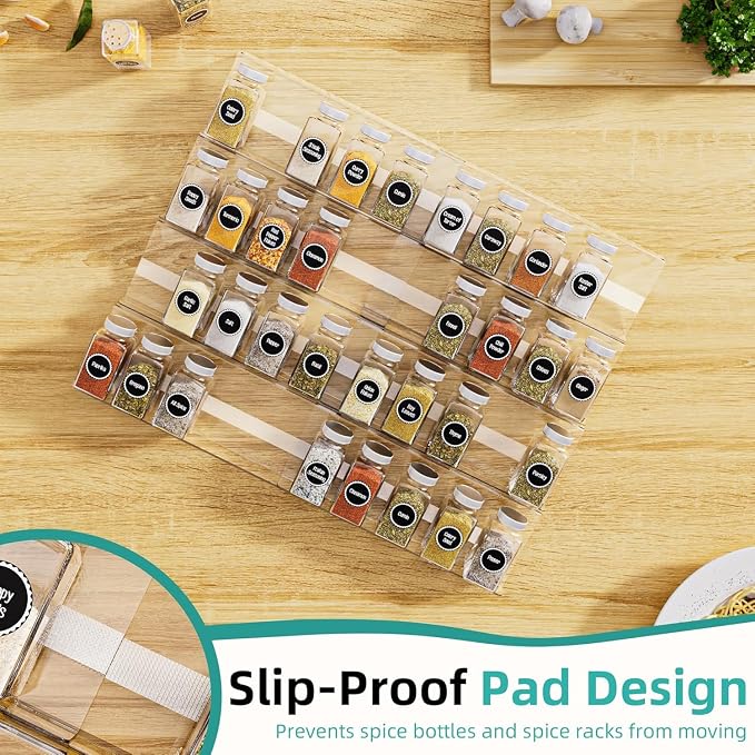 MIUKAA Acrylic Spice Drawer Organizer, 2 Tier - Image 4