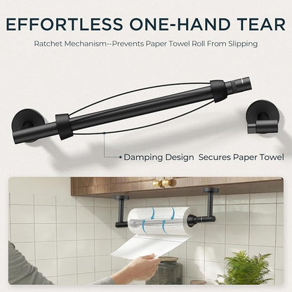 FORIOUS Paper Towel Holder Under Cabinet, SUS304 Wall Mounted Commercial Paper - Image 3