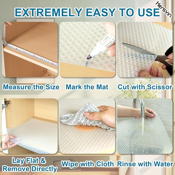 Shelf Liners 10 in x 20 ft EVA Drawer Mats, Non-Adhesive Cupboard Protector - Image 3
