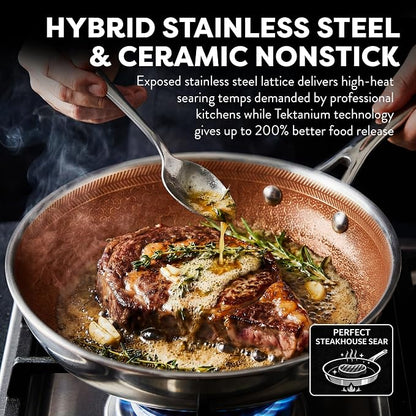 Gotham Steel Ceramax 12 Pcs Tri Ply Hybrid Stainless Steel Cookware Set - Image 4