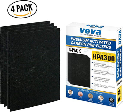 VEVA Precut for HPA300 Premium Carbon Activated Pre Filters 4 Pack Compatible - Image 5