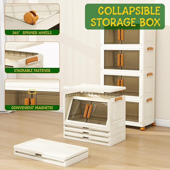 4 Tier Stackable Plastic Storage Bins - Image 2