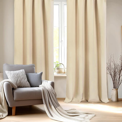 DWCN Blackout Curtains for Bedroom – Rod Pocket Thermal Insulated Noise - Image 2