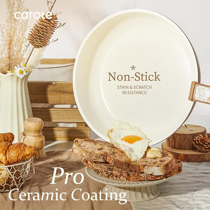 CAROTE 25-Piece Ceramic Cookware Set, Nonstick Pots and Pans Set - Image 3