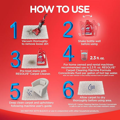 Resolve Steam Carpet Cleaner Solution Shampoo, 60 fl oz, 2X Concentrate - Image 7