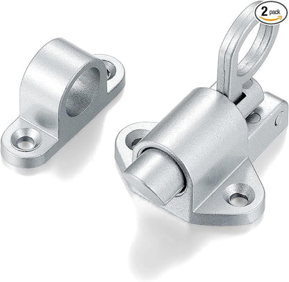 2 Packs Self-Closing Latches，Silver Gray Spring Door Lock，Resilient Bolt Latch by INIRET