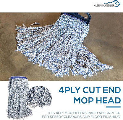 KLEEN HANDLER Cut End Finish Mop | 1.25" Universal Headband Maximum Absorption - Image 4