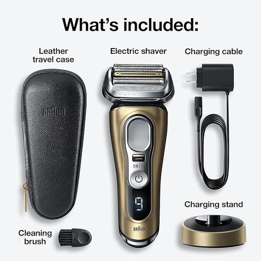 Braun Series 9 Pro 9419s Electric Shaver for Men, Wet & Dry Shave, Shaving Kit with 4+1 Head with ProLift Trimmer