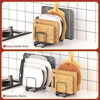 HzTinT 2PACK Cutting Board Organizer, Adjustable Divider Cutting Board Holder - Image 2